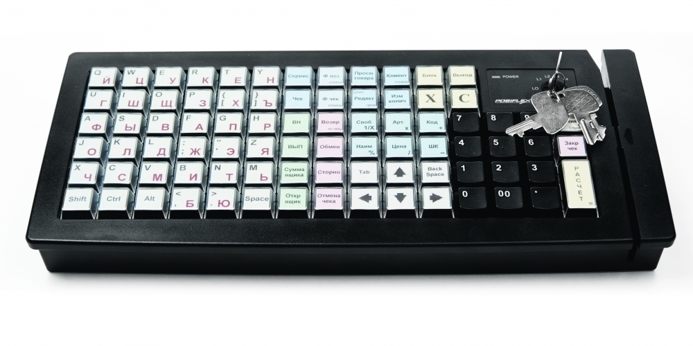 Программируемая клавиатура Posiflex KB-6600U-B с ридером